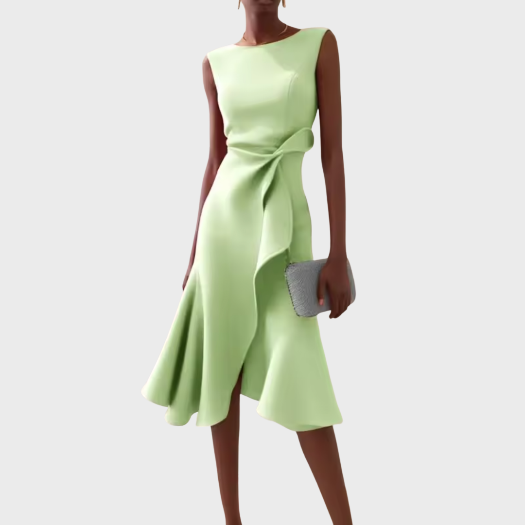 Grace | Draped Asymmetric Midi Dress