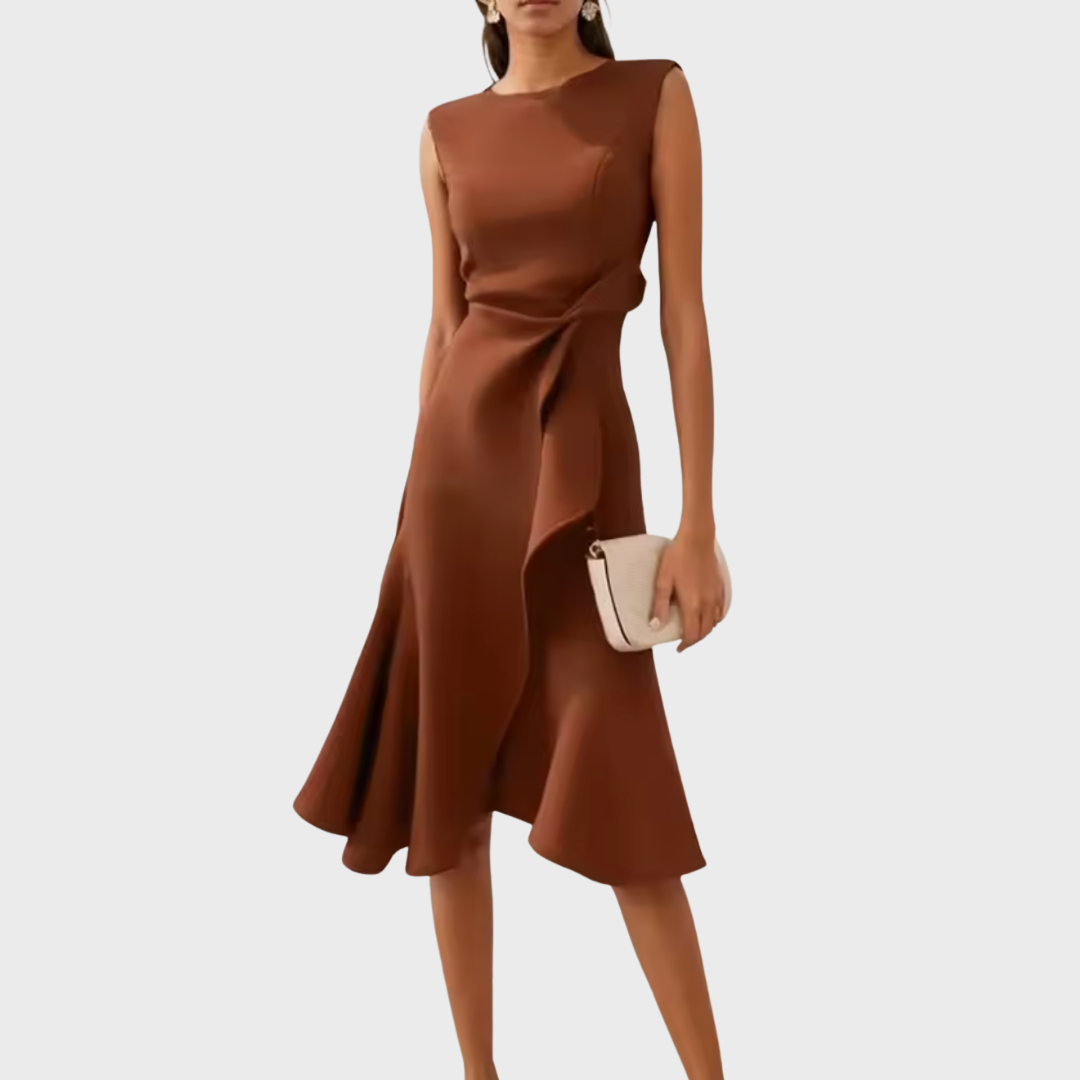 Grace | Draped Asymmetric Midi Dress