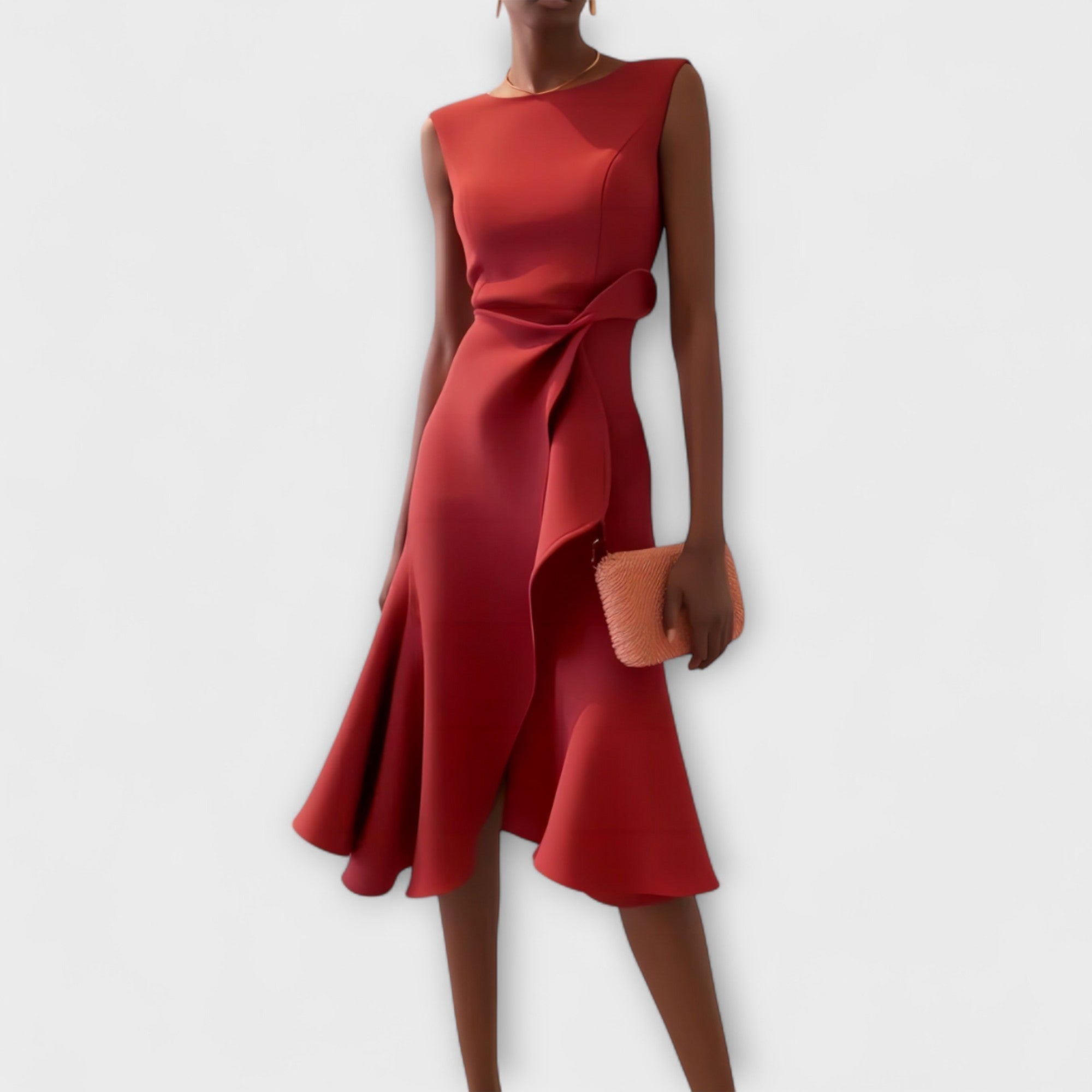 Grace | Draped Asymmetric Midi Dress