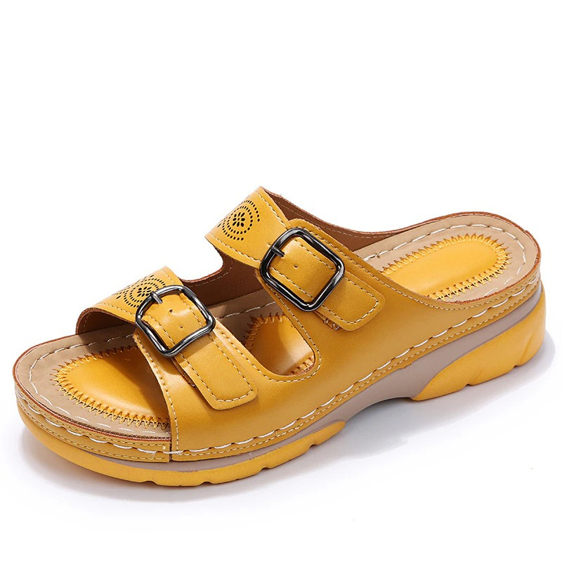 Beatrice | Double Buckle Comfort Sliders