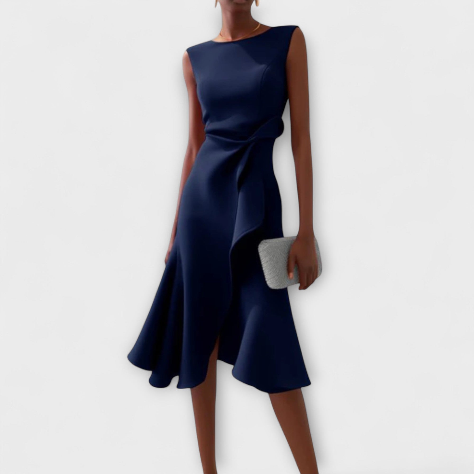 Grace | Draped Asymmetric Midi Dress