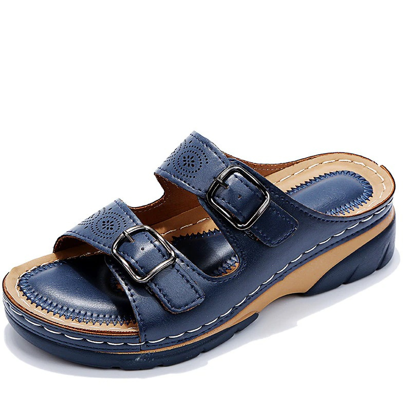 Beatrice | Double Buckle Comfort Sliders
