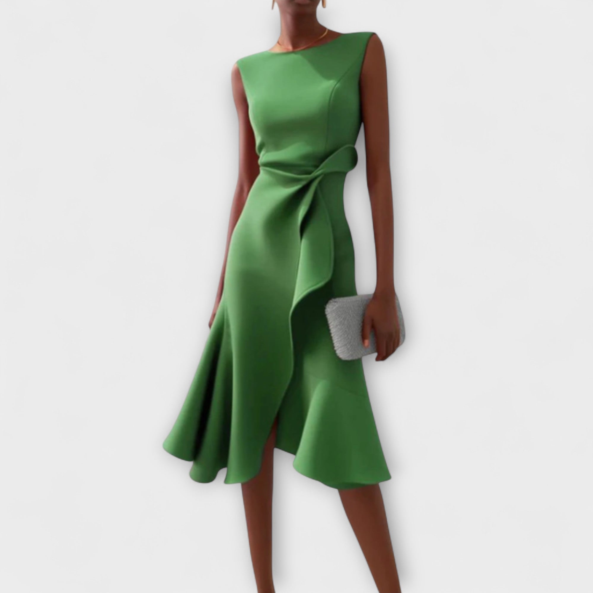 Grace | Draped Asymmetric Midi Dress