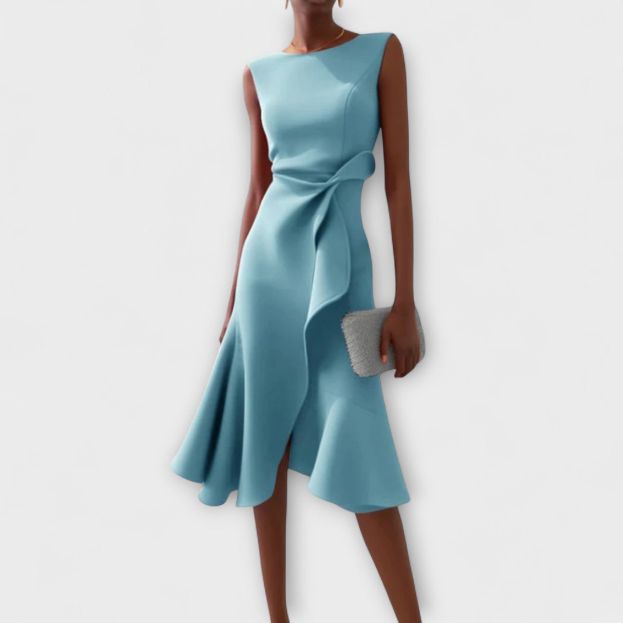 Grace | Draped Asymmetric Midi Dress