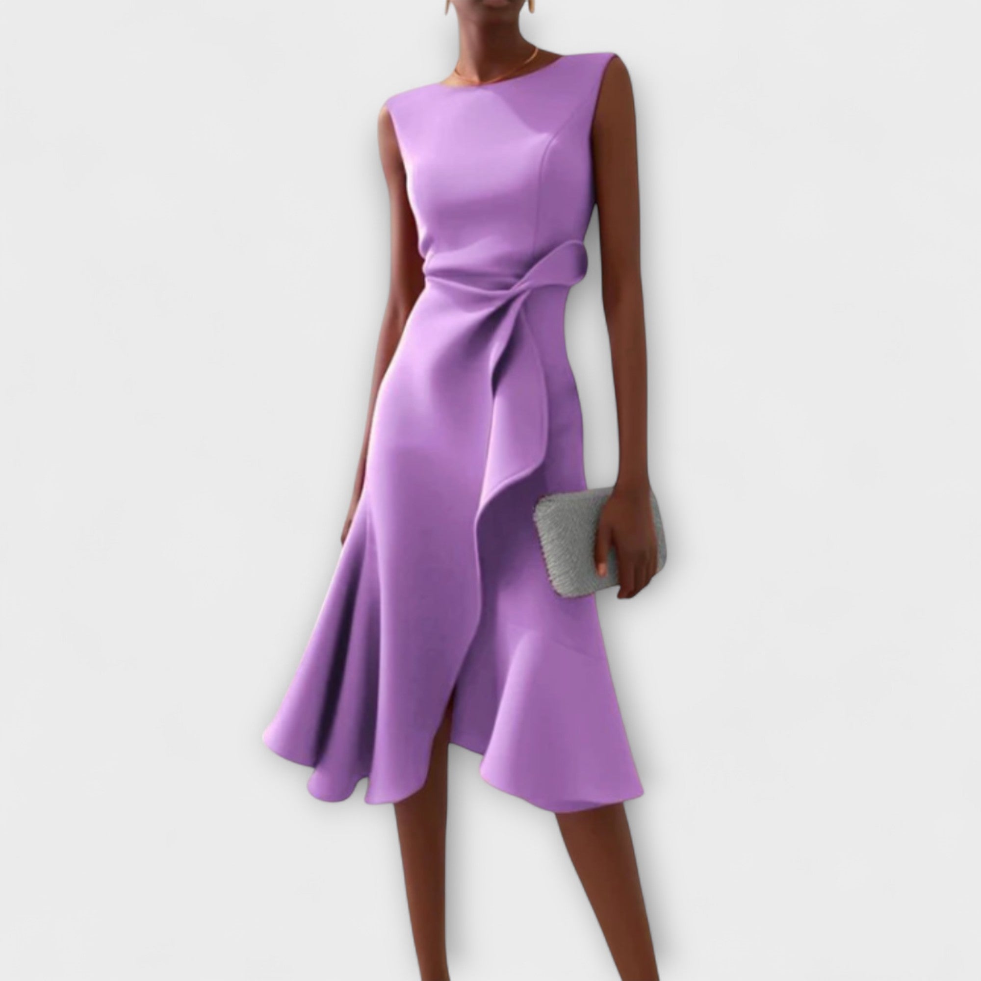Grace | Draped Asymmetric Midi Dress