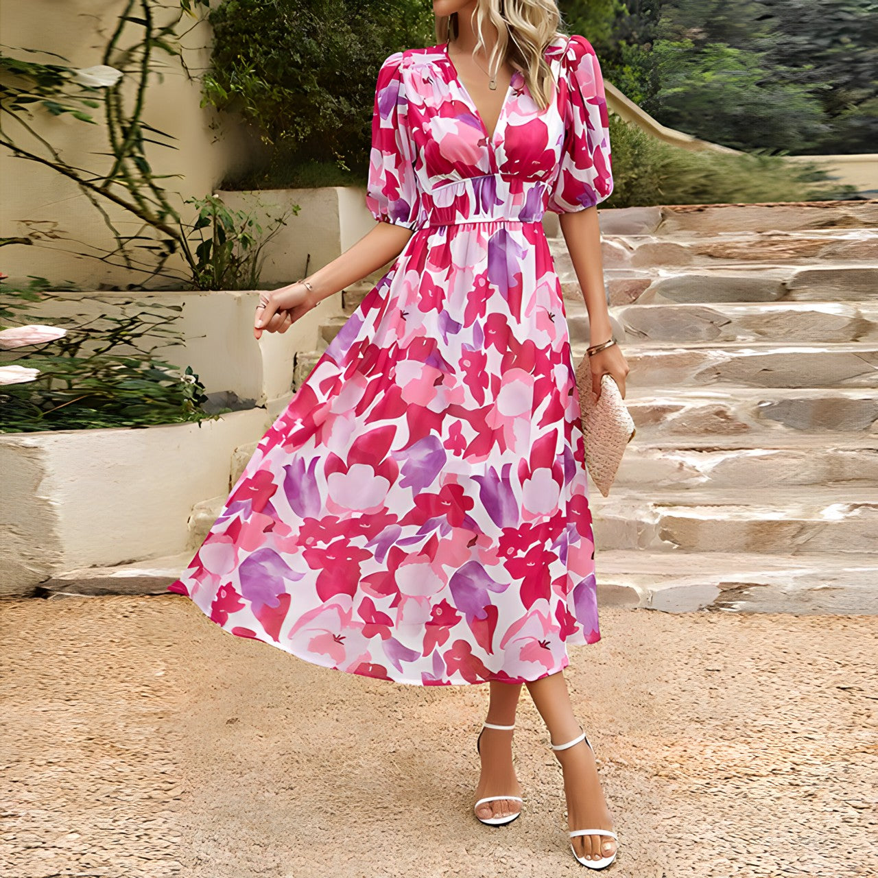ANNELIE™ – Daydream Floral Midi Dress