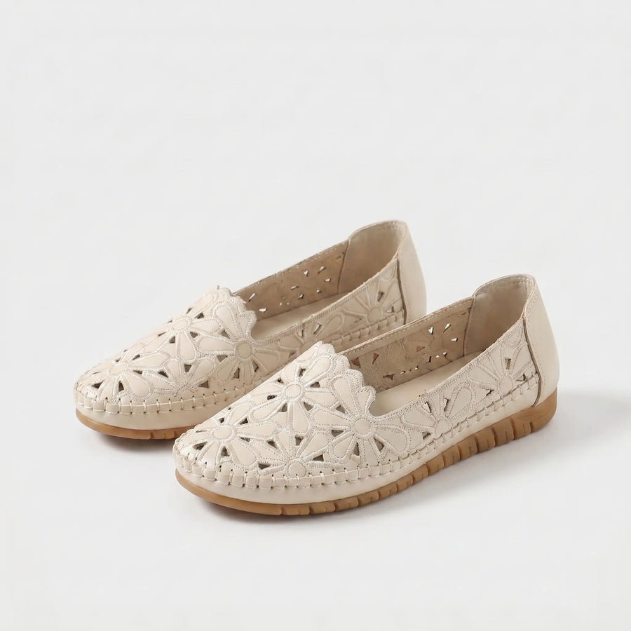 Violet | Floral Embroidered Comfort Ballet Flat