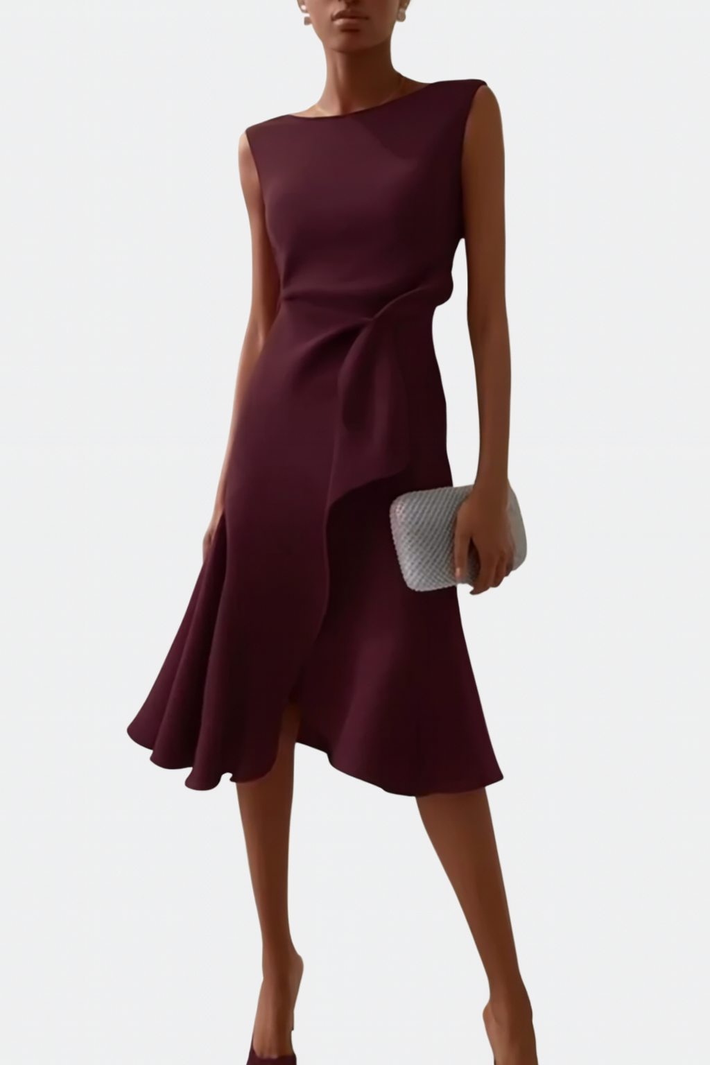 Grace | Draped Asymmetric Midi Dress