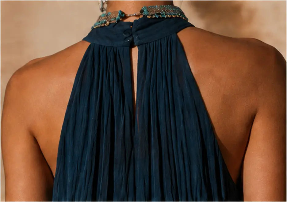 Paula | Long Halter/V Dress with Gradient