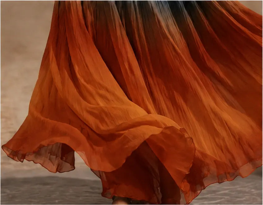 Paula | Long Halter/V Dress with Gradient